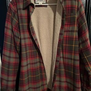 Lined plaid flannel shirt